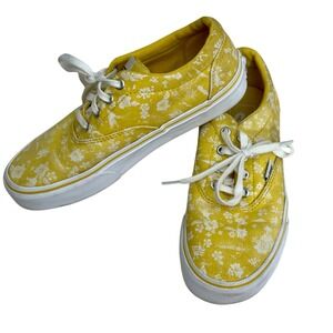 VAN's Doheny Tropics Sulfur Yellow Floral Canvas Skate Sneakers Shows Size 6.5